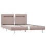 Bed frame with LED cappuccino synthetic leather 120x200 cm by vidaXL, Beds and slatted bases - Ref: Foro24-280862, Price: 178...