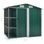 Cobertizo de jardín con estante hierro verde 205x130x183 cm de vidaXL, Cobertizos - Ref: Foro24-47104, Precio: 314,62 €, Desc...