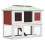 Hutch animal cage with double red wooden floor by vidaXL, Cages and habitats for small animals - Ref: Foro24-170851, Price: 2...