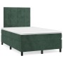 Cama box spring colchón y LED terciopelo verde oscuro 120x190cm de , Camas y somieres - Ref: Foro24-3270314, Precio: 415,15 €...