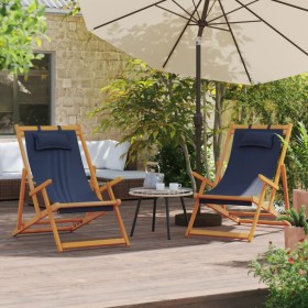 Folding beach chairs 2 units blue fabric by , Garden chairs - Ref: Foro24-3214481, Price: 114,99 €, Discount: %