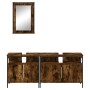 Set de muebles baño 3 pzas madera contrachapada roble ahumado de , Muebles de baño - Ref: Foro24-3214787, Precio: 156,26 €, D...