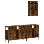 Set de muebles baño 3 pzas madera contrachapada roble ahumado de , Muebles de baño - Ref: Foro24-3214787, Precio: 156,26 €, D...