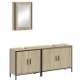 Sonoma oak plywood 3-piece bathroom furniture set by , Bathroom furniture - Ref: Foro24-3214791, Price: 174,76 €, Discount: %