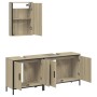 Sonoma oak plywood 3-piece bathroom furniture set by , Bathroom furniture - Ref: Foro24-3214791, Price: 174,76 €, Discount: %