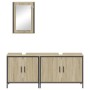 Sonoma oak plywood 3-piece bathroom furniture set by , Bathroom furniture - Ref: Foro24-3214791, Price: 174,76 €, Discount: %