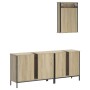 Sonoma oak plywood 3-piece bathroom furniture set by , Bathroom furniture - Ref: Foro24-3214791, Price: 174,76 €, Discount: %