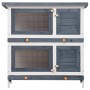 Rabbit cage with 4 doors, gray wood. by vidaXL, Cages and habitats for small animals - Ref: Foro24-170834, Price: 128,99 €, D...