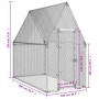 Chicken cage silver galvanized steel 200x100x190 cm by , Cages and habitats for small animals - Ref: Foro24-172550, Price: 13...