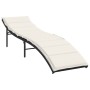 Lounger with black synthetic rattan cushion 55x199x50 cm by , Loungers - Ref: Foro24-368245, Price: 122,91 €, Discount: %