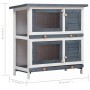 Rabbit cage with 4 doors, gray wood. by vidaXL, Cages and habitats for small animals - Ref: Foro24-170834, Price: 128,99 €, D...