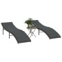 Loungers with table 2 units gray synthetic rattan by , Loungers - Ref: Foro24-368253, Price: 241,26 €, Discount: %