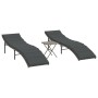 Loungers with table 2 units gray synthetic rattan by , Loungers - Ref: Foro24-368253, Price: 241,26 €, Discount: %