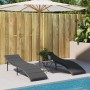 Liegen mit Tisch 2 Einheiten graues synthetisches Rattan von , Liegen - Ref: Foro24-368253, Preis: 241,26 €, Rabatt: %