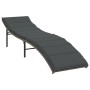 Lounger with gray synthetic rattan cushion 55x199x50 cm by , Loungers - Ref: Foro24-368247, Price: 125,33 €, Discount: %