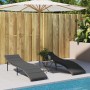 Lounger with gray synthetic rattan cushion 55x199x50 cm by , Loungers - Ref: Foro24-368247, Price: 125,33 €, Discount: %