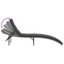 Lounger with gray synthetic rattan cushion 55x199x50 cm by , Loungers - Ref: Foro24-368247, Price: 125,33 €, Discount: %