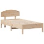 Bed frame with solid pine wood headboard 75x190 cm by , Beds and slatted bases - Ref: Foro24-3207241, Price: 111,42 €, Discou...