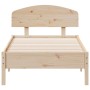 Bed frame with solid pine wood headboard 75x190 cm by , Beds and slatted bases - Ref: Foro24-3207241, Price: 111,42 €, Discou...