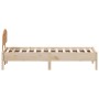 Bed frame with solid pine wood headboard 75x190 cm by , Beds and slatted bases - Ref: Foro24-3207241, Price: 111,42 €, Discou...