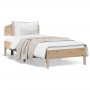 Bed frame with solid pine wood headboard 100x200 cm by , Beds and slatted bases - Ref: Foro24-3207217, Price: 121,04 €, Disco...