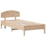 Bed frame with solid pine wood headboard 100x200 cm by , Beds and slatted bases - Ref: Foro24-3207217, Price: 121,04 €, Disco...