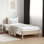 Bed frame with solid pine wood headboard 100x200 cm by , Beds and slatted bases - Ref: Foro24-3207217, Price: 121,04 €, Disco...