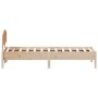 Bed frame with solid pine wood headboard 100x200 cm by , Beds and slatted bases - Ref: Foro24-3207217, Price: 121,04 €, Disco...