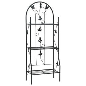 Pot rack 3 levels black iron 52x28x128 cm by vidaXL, Pot stands - Ref: Foro24-47097, Price: 71,99 €, Discount: %