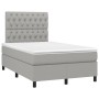 Box spring bed with light gray fabric mattress 120x190 cm by , Beds and slatted bases - Ref: Foro24-3269902, Price: 426,91 €,...