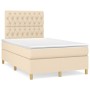 Box spring bed with cream fabric mattress 120x190 cm by , Beds and slatted bases - Ref: Foro24-3269956, Price: 431,57 €, Disc...