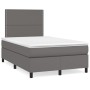 Cama box spring con colchón cuero sintético gris 120x190 cm de , Camas y somieres - Ref: Foro24-3269975, Precio: 414,27 €, De...