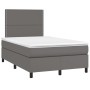 Cama box spring con colchón cuero sintético gris 120x190 cm de , Camas y somieres - Ref: Foro24-3269975, Precio: 414,27 €, De...