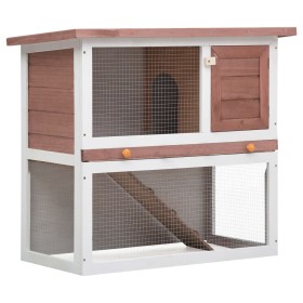 Rabbit cage with 1 brown wooden door by vidaXL, Cages and habitats for small animals - Ref: Foro24-170832, Price: 101,99 €, D...