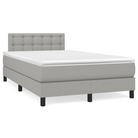 Cama box spring con colchón y LED tela gris claro 120x190 cm de , Camas y somieres - Ref: Foro24-3270067, Precio: 377,57 €, D...