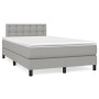 Cama box spring con colchón y LED tela gris claro 120x190 cm de , Camas y somieres - Ref: Foro24-3270067, Precio: 379,61 €, D...