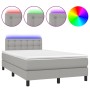 Cama box spring con colchón y LED tela gris claro 120x190 cm de , Camas y somieres - Ref: Foro24-3270067, Precio: 379,61 €, D...