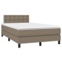 Cama box spring con colchón y LED tela gris taupe 120x190 cm de , Camas y somieres - Ref: Foro24-3270071, Precio: 400,99 €, D...