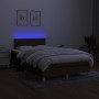 Cama box spring con colchón y LED tela marrón oscuro 120x190 cm de , Camas y somieres - Ref: Foro24-3270084, Precio: 373,99 €...