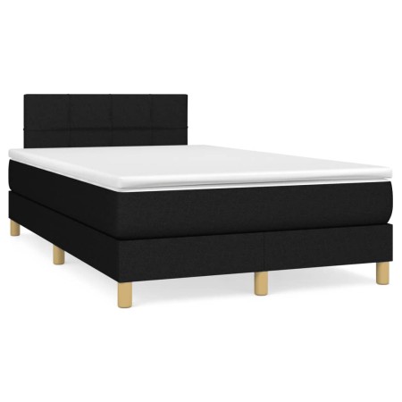 Box spring bed with mattress and LED lights black fabric 120x190 cm by , Beds and slatted bases - Ref: Foro24-3270090, Price:...