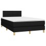 Box spring bed with mattress and LED lights black fabric 120x190 cm by , Beds and slatted bases - Ref: Foro24-3270090, Price:...