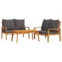 Set de muebles para jardín 3 piezas con cojines madera acacia de , Conjuntos de jardín - Ref: Foro24-3211799, Precio: 363,74 ...