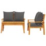 3-piece garden furniture set with acacia wood cushions by , Garden sets - Ref: Foro24-3211799, Price: 364,74 €, Discount: %