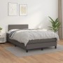 Box spring bed with gray synthetic leather mattress 120x190 cm by , Beds and slatted bases - Ref: Foro24-3269811, Price: 367,...