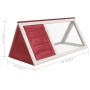 Conejera jaula de animales de madera rojo de vidaXL, Jaulas y habitáculos para animales pequeños - Ref: Foro24-170854, Precio...