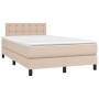 Cama box spring con colchón cuero sintético capuchino 120x190cm de , Camas y somieres - Ref: Foro24-3269824, Precio: 374,07 €...