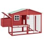 Chicken coop with nesting box solid red and white fir wood by vidaXL, Cages and habitats for small animals - Ref: Foro24-1708...