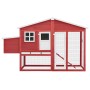 Chicken coop with nesting box solid red and white fir wood by vidaXL, Cages and habitats for small animals - Ref: Foro24-1708...