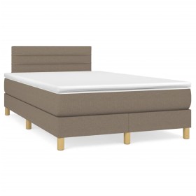 Box spring bed with taupe gray fabric mattress 120x190 cm by , Beds and slatted bases - Ref: Foro24-3269783, Price: 367,82 €,...