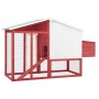 Chicken coop with nesting box solid red and white fir wood by vidaXL, Cages and habitats for small animals - Ref: Foro24-1708...